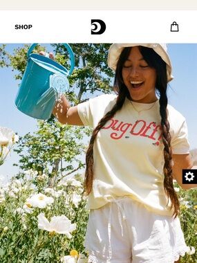 Daydreamer Bug Off Vintage Ringer Tee - Yellow